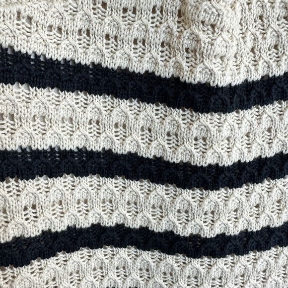 House of Harlow 1960 Tan Black Stripe Crochet Halter Midi Dress Size Large Boho - Picture 5 of 11